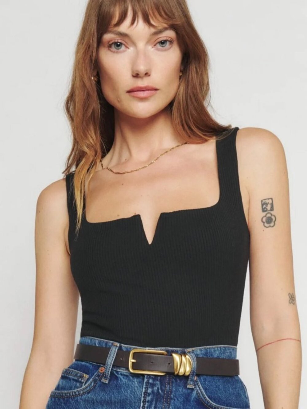 Reformation Ossie Knit Tank — Black, Size S